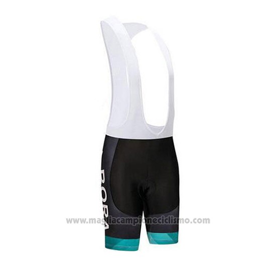2018 Abbigliamento Ciclismo Bora Nero e Teal Manica Corta e Salopette